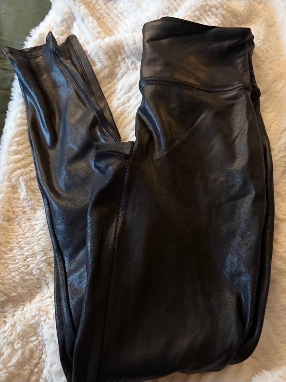 SPANX Faux Leather Look Leggings in Black